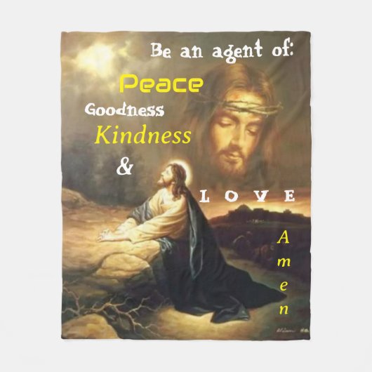 Wees een Agent of Peace Christ Afbeelding Characte Fleece Deken (Voorkant)