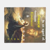 Wees een Agent of Peace Christ Afbeelding Characte Fleece Deken (Voorkant (Horizontaal))
