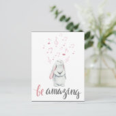 Wees een Amazing Music Bunny Briefkaart (Staand voorkant)
