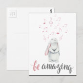 Wees een Amazing Music Bunny Briefkaart (Voorkant / Achterkant)