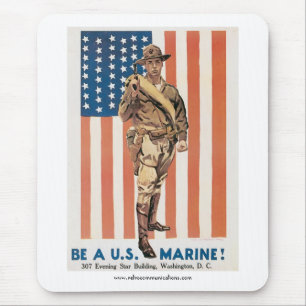 Wees een Amerikaans Poster voor de Mariene Wereldo Muismat