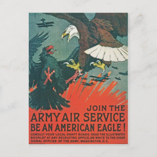 "Wees een Amerikaanse Eagle", RESTORED Army Air Po Briefkaart