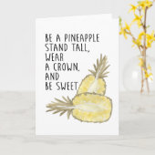 Wees een anananas die een kroon Draag en wees zoet Kaart (Gele Bloem)