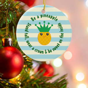 Wees een ananas Inspirerend kerstfeest Keramisch Ornament