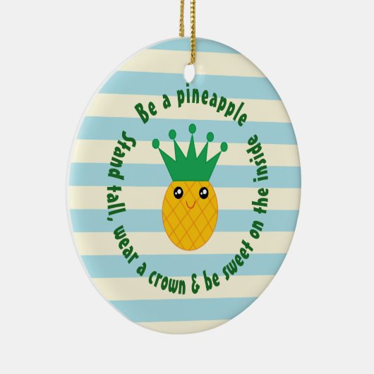 Wees een ananas Inspirerend kerstfeest Keramisch Ornament (Rechts)