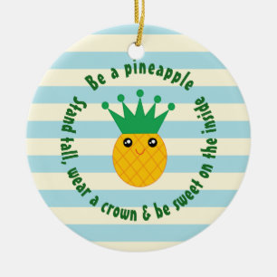 Wees een ananas Inspirerend kerstfeest Keramisch Ornament