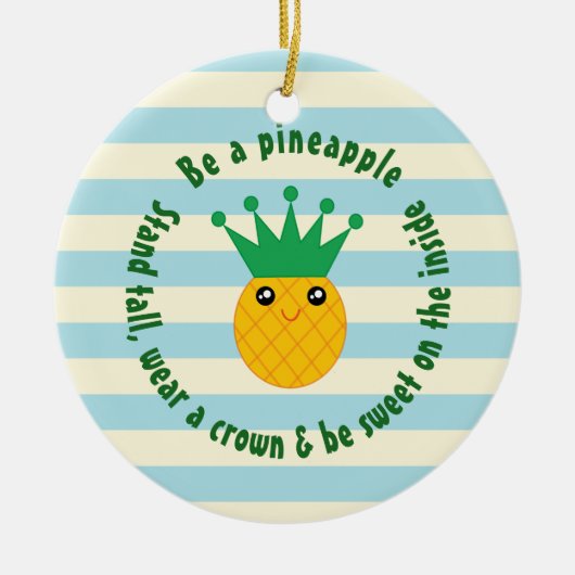 Wees een ananas Inspirerend kerstfeest Keramisch Ornament (Voorkant)