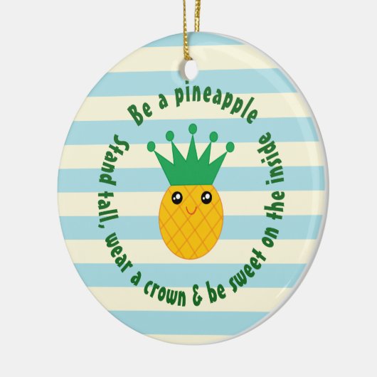 Wees een ananas Inspirerend kerstfeest Keramisch Ornament (Links)