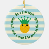 Wees een ananas Inspirerend kerstfeest Keramisch Ornament (Achterkant)