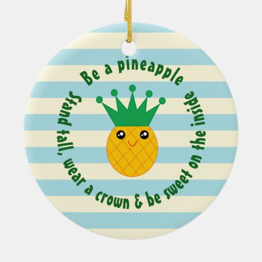 Wees een ananas Inspirerend kerstfeest Keramisch Ornament (Achterkant)
