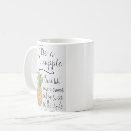 "Wees een ananas" - Klassieke witte Mok (Voorkant links)