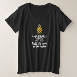 Wees een ananas plus grootte basisdonkere T-shirt