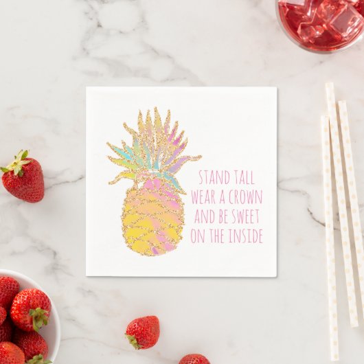 Wees een Ananas Schattigee Regenboog & Gouden Anan Servet (Insitu)