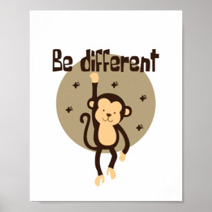 Wees een andere Kawaii Brown aap die aanstaat Poster