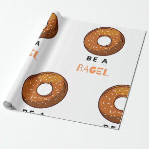 Wees een Bagel Funny Food Pun Bagel Lover Design Cadeaupapier