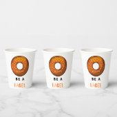 Wees een Bagel Funny Food Pun Bagel Lover Design Papieren Bekers