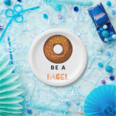 Wees een Bagel Funny Food Pun Bagel Lover Design Papieren Bordje (Feest)