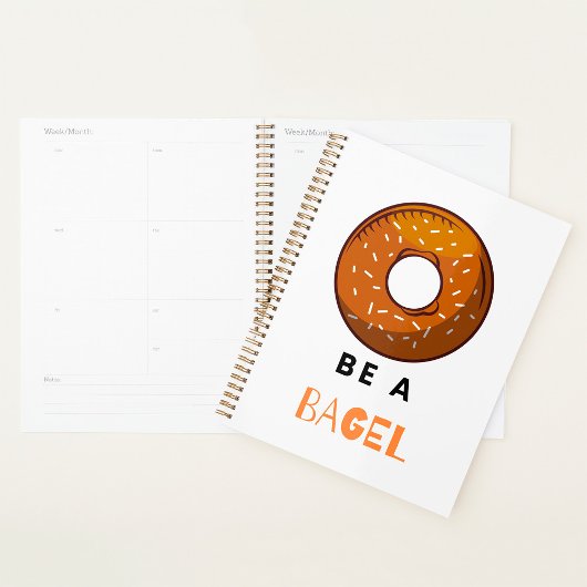 Wees een Bagel Funny Food Pun Bagel Lover Design Planner