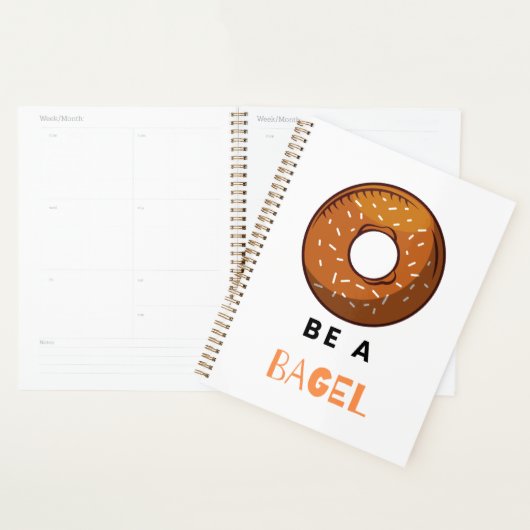Wees een Bagel Funny Food Pun Bagel Lover Design Planner (Display)