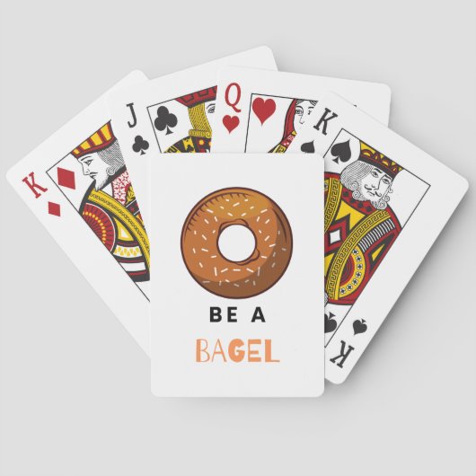 Wees een Bagel Funny Food Pun Bagel Lover Design Pokerkaarten (Achterkant)