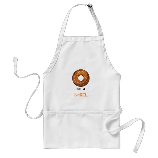 Wees een Bagel Funny Food Pun Bagel Lover Design Standaard Schort (Voorkant)