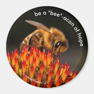 Wees een baken van de Hoop Bee op Echinacea Magneet