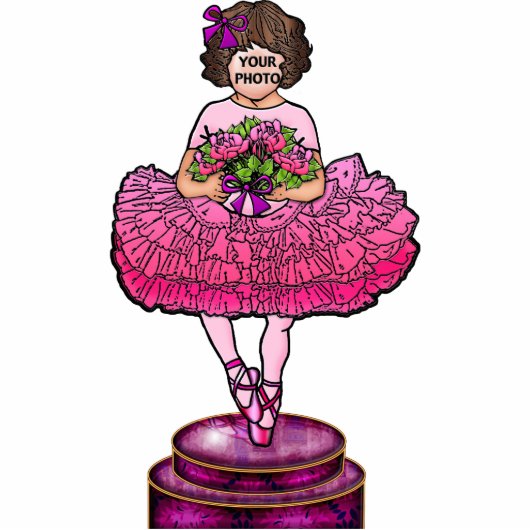 Wees een Ballerina (Brunette) Staand Fotobeeldje (Voorkant)