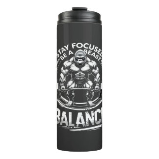 Wees een Beast Gym Motivatie T-shirt Thermosbeker