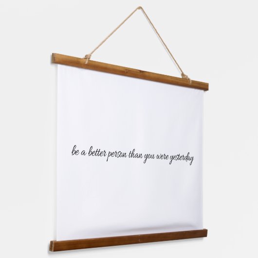 Wees een beter mens met hout afgetopte wandtapijte hangend wandkleed (Gebogen)