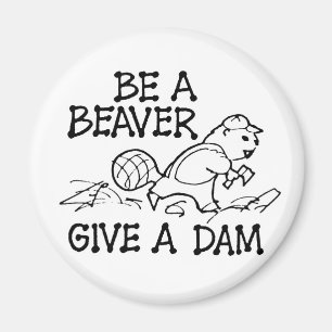 Wees een bever die een Dam Magnet geeft