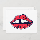 Wees een dame die lippen zei briefkaart (Voorkant / Achterkant)