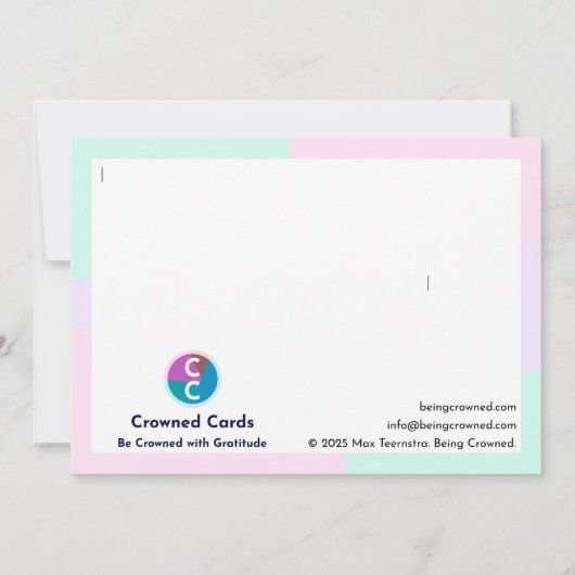 Wees een dankbaar wezen bedankkaart (Achterkant)