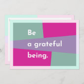 Wees een dankbaar wezen bedankkaart (Voorkant / Achterkant)