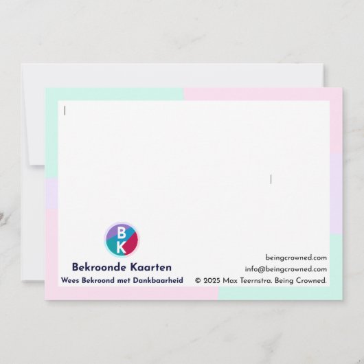 Wees een dankbaar wezen bedankkaart (Achterkant)