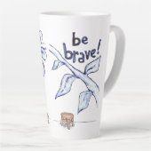 Wees een dappere kattenmuzikant latte mok (Rechterhoek)