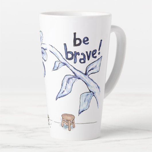 Wees een dappere kattenmuzikant latte mok (Rechterhoek)