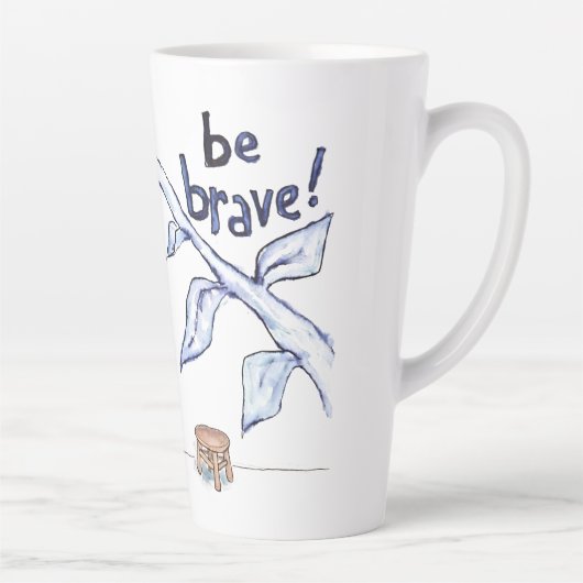 Wees een dappere kattenmuzikant latte mok (Rechts)