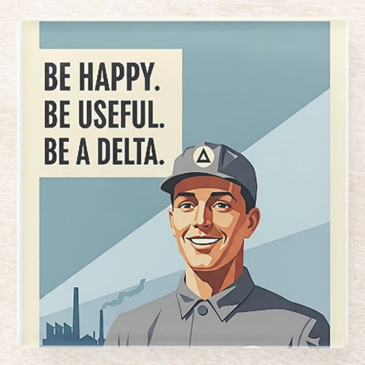 Wees een Delta - Mousepad Glazen Onderzetter (Voorkant)