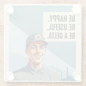 Wees een Delta - Mousepad Glazen Onderzetter (Achterkant)