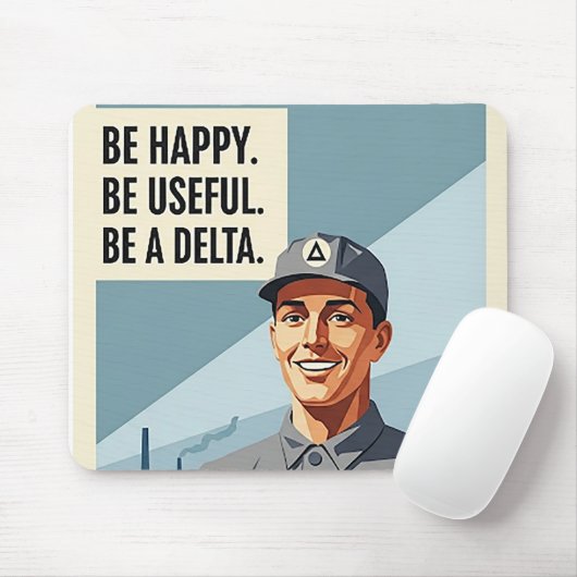 Wees een Delta - Mousepad Muismat (Met muis)