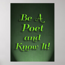 Wees een dichter en ken het grappige gedicht sloga poster