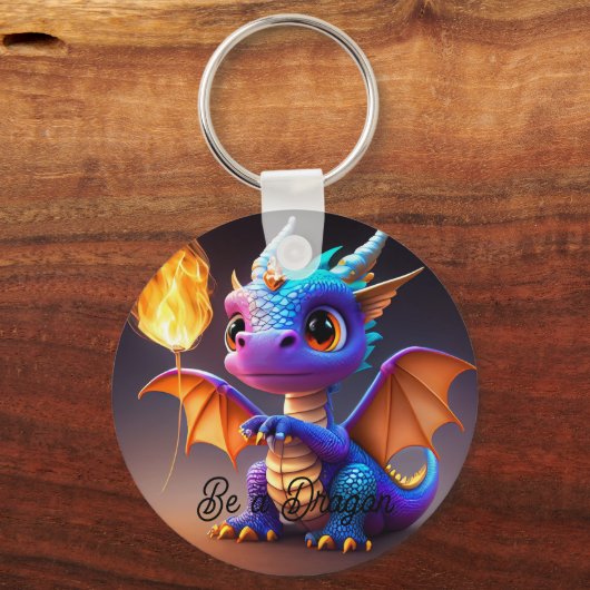 Wees een draak sleutelhanger (Achterkant)