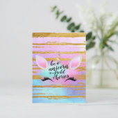 Wees een eenhoorn in een veld van paarden geperson briefkaart (Staand voorkant)