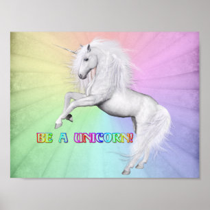 Wees een eenhoorn poster