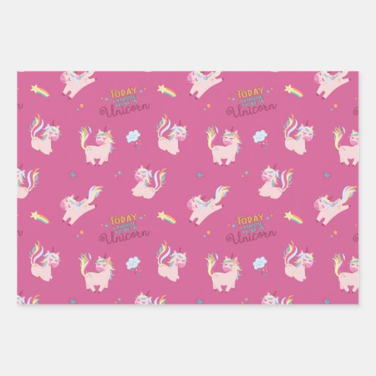 Wees een eenhoorn regenboog motivatie regenboog inpakpapier vel (Voorkant 3)