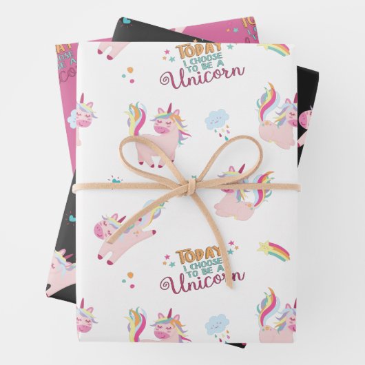 Wees een eenhoorn regenboog motivatie regenboog inpakpapier vel (In situ)