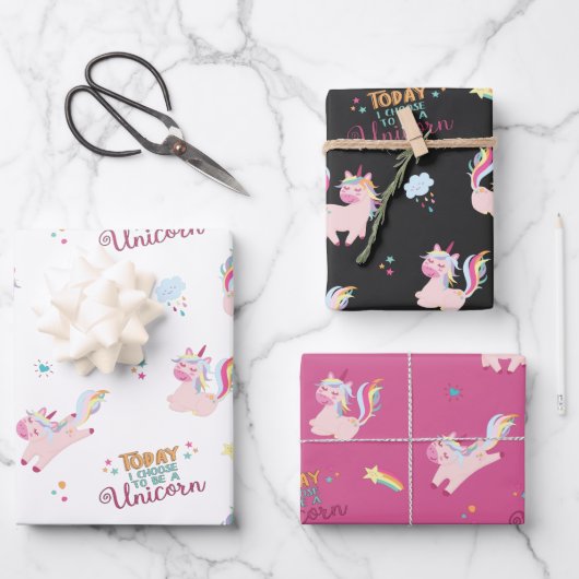 Wees een eenhoorn regenboog motivatie regenboog inpakpapier vel (Voorkant)