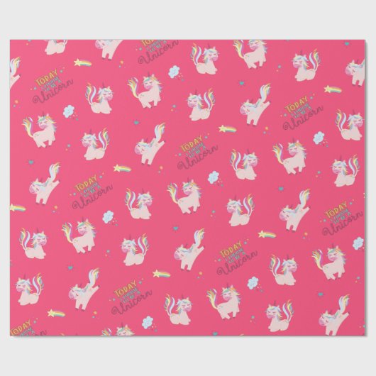 Wees een eenhoorn regenboogkleur met sterren en ha cadeaupapier (Vlak)