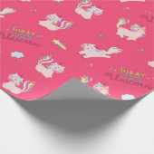 Wees een eenhoorn regenboogkleur met sterren en ha cadeaupapier (Hoek)