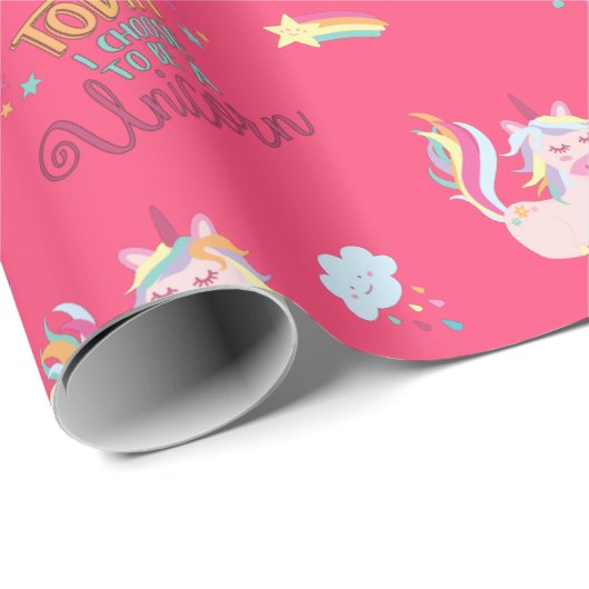 Wees een eenhoorn regenboogkleur met sterren en ha cadeaupapier (Rol Hoek)